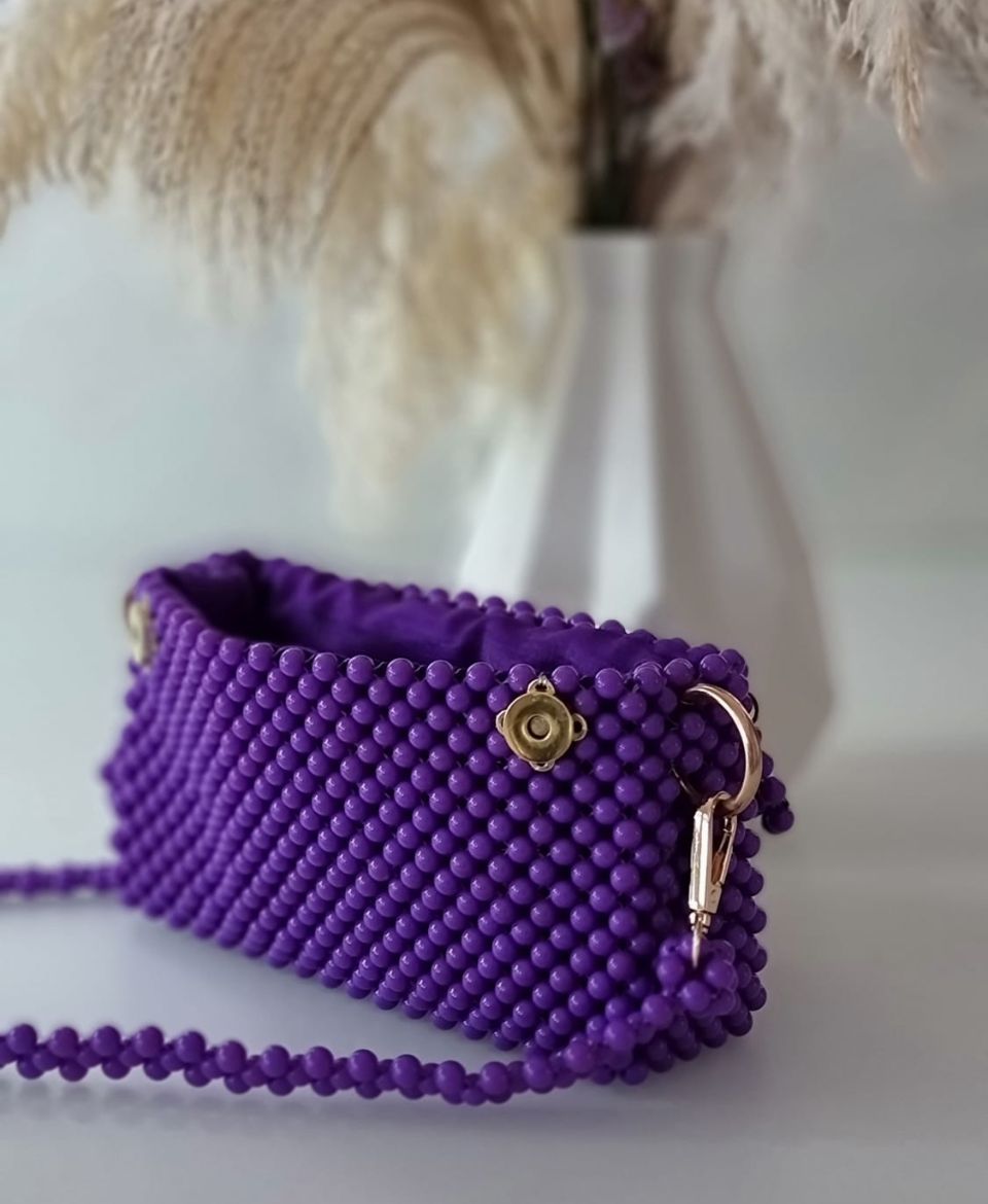 Lilac bead bag – Tamy Beads Bags